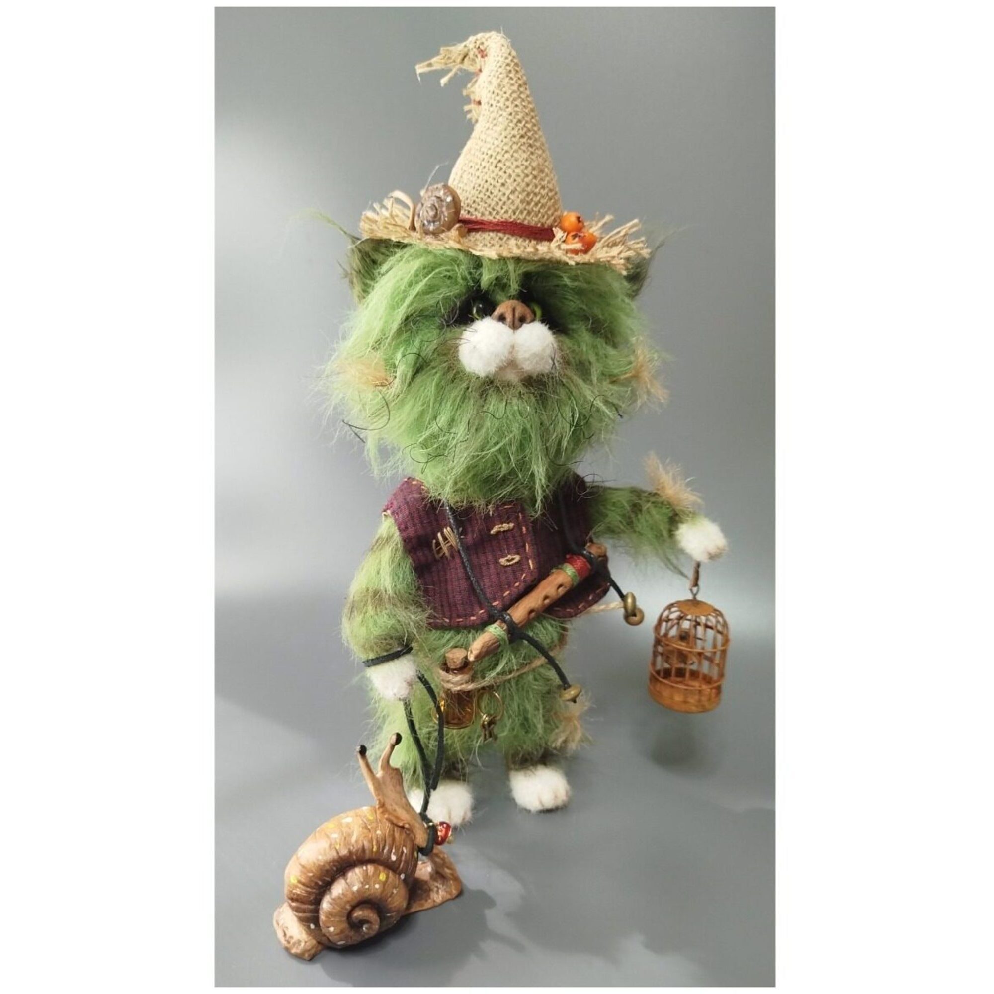 Lesovichok the cat is crocheted